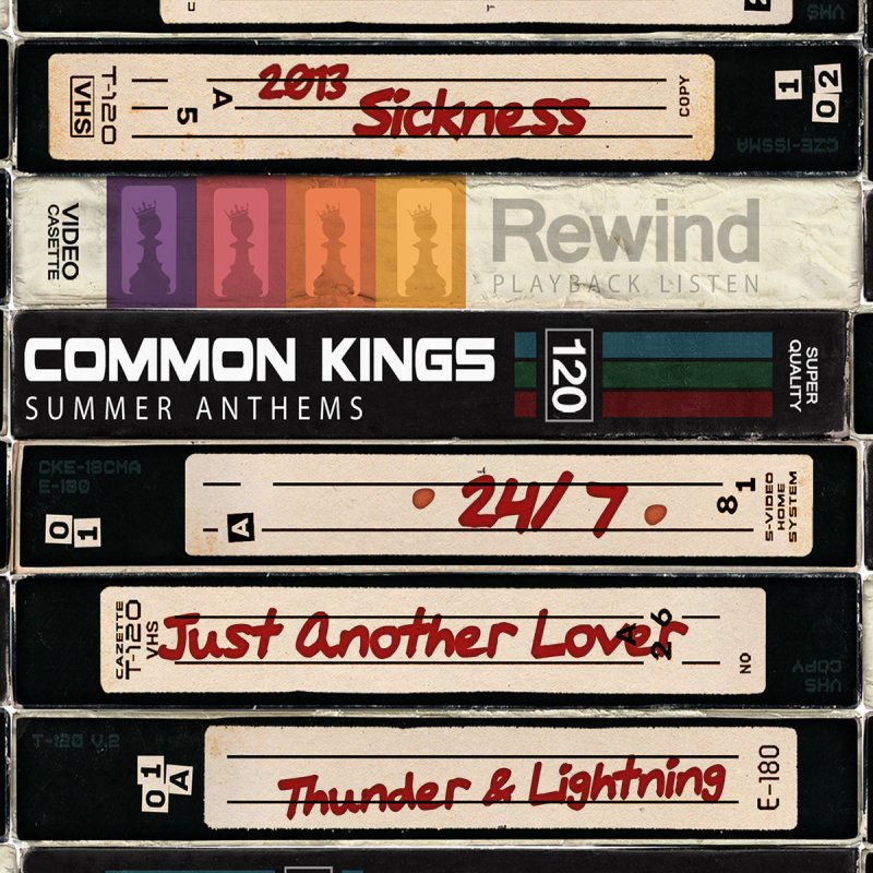 Common King's Cover of album, Summer Anthems, which featured song Just Another Lover; shows animated jukebox cds