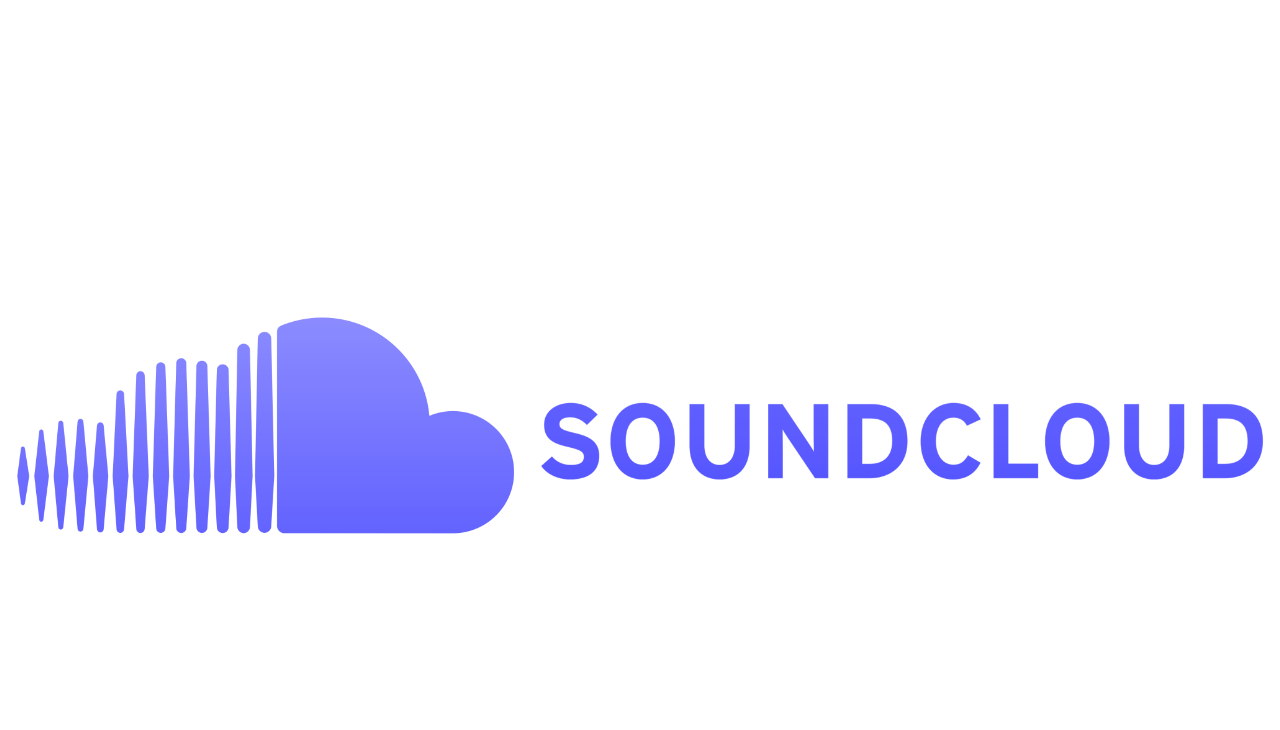 SoundCloud top left logo in Whitish-Blue