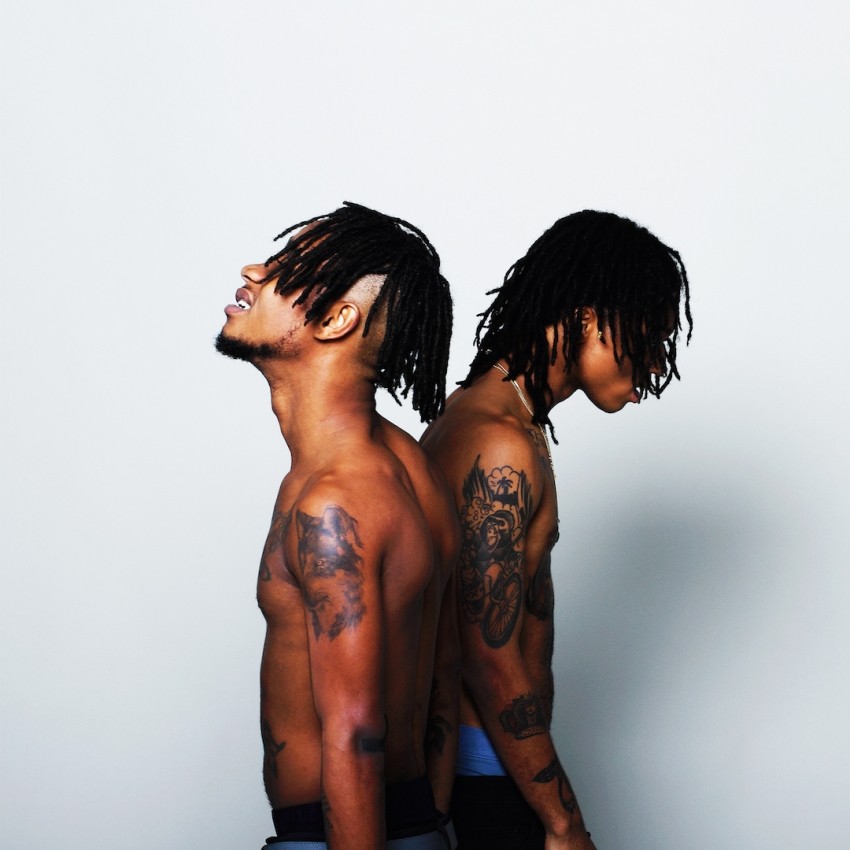Rae Sremmurd duo's cover of SremmLife 2, which featured single Swang; each partner stands back to back without shirts